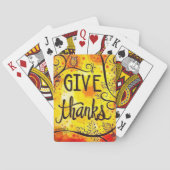 Schattigee uil geeft Bedankt Oranje herfstinspirat Pokerkaarten (Achterkant)