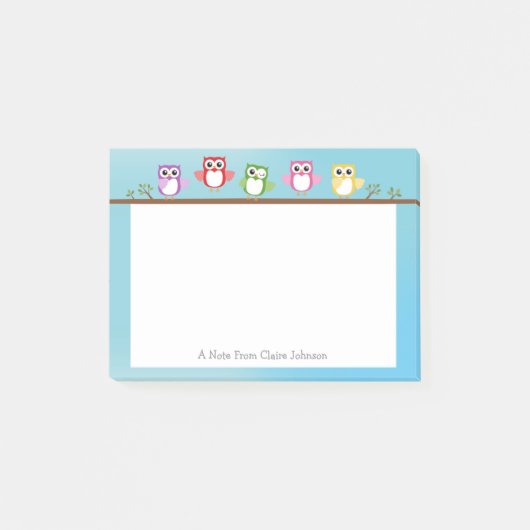 Schattigee uil Gepersonaliseerde Post It Note (Voorkant)