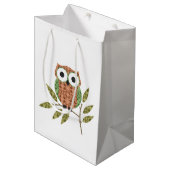Schattigee Uil Gift Bag Medium Cadeauzakje (Voorkant Gekanteld)