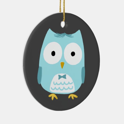 Schattigee Uil Groom Pas getrouwd Man Bruiloft Cus Keramisch Ornament (Rechts)