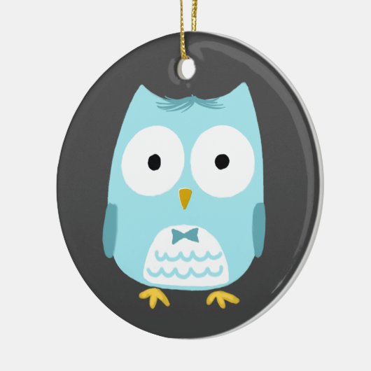 Schattigee Uil Groom Pas getrouwd Man Bruiloft Cus Keramisch Ornament (Links)