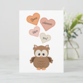 Schattigee Uil Guess whooooooo vindt je leuk! Vale Feestdagenkaart (Staand voorkant)