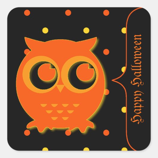 Schattigee Uil Halloween Stickers (Voorkant)