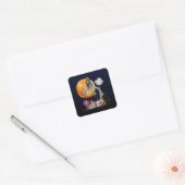 Schattigee uil Halloween Vierkante Sticker (Envelop)