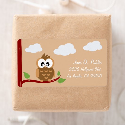 Schattigee Uil Hoot WooHoo Etiket (Insitu)