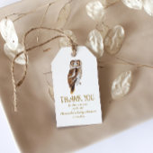 Schattigee uil illustratie Baby shower dank u Cadeaulabel