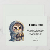 Schattigee Uil in de winter met koffie Bedankkaart (Voorkant / Achterkant)