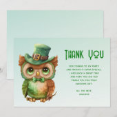 Schattigee Uil in een Groene Top Hoed Bedankkaart (Voorkant / Achterkant)