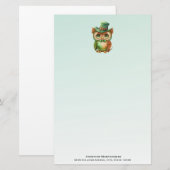 Schattigee Uil in een Groene Top Hoed Briefpapier (Voorkant / Achterkant)