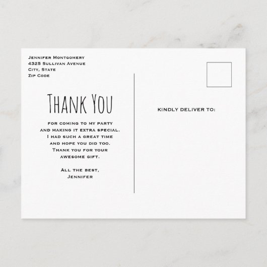 Schattigee Uil in een groene Top Hoed Dank u Briefkaart (Achterkant)