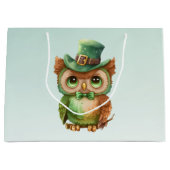 Schattigee Uil in een Groene Top Hoed Groot Cadeauzakje (Voorkant)
