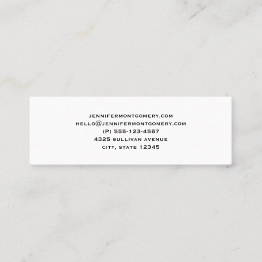 Schattigee Uil in een Groene Top Hoed Mini Visitekaartje (Achterkant)