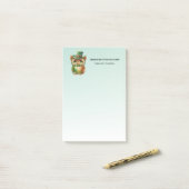 Schattigee Uil in een Groene Top Hoed Post-it® Notes (Op bureau)