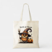 Schattigee uil in een heks Pet Halloween Trick or  Tote Bag (Achterkant)