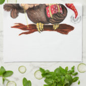 Schattigee Uil In Kerst Pet en Gift Keukenhanddoek (Gevouwen)