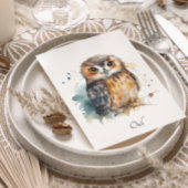 Schattigee uil in waterverf, aanpasbaar kaart