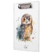 Schattigee uil in waterverf, klembord (Links)