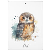 Schattigee uil in waterverf, klembord (Achterkant)