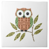Schattigee Uil Keramische Tegel Trivet Tegeltje (Voorkant)