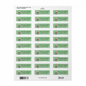 Schattigee Uil Kerst Mailing Label CUSTOM KLEUR (Full Sheet)