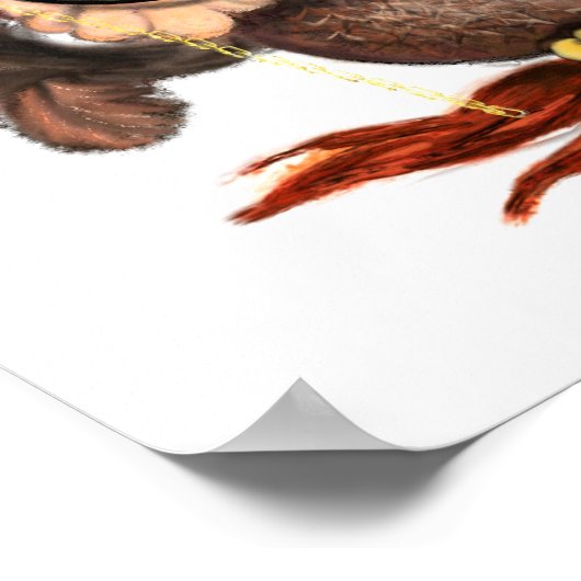 Schattigee uil kerst Poster (Hoek)