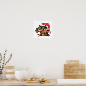 Schattigee uil kerst Poster (Keuken)