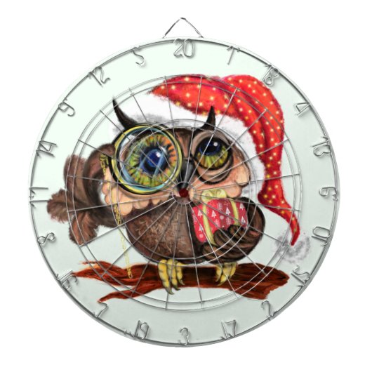 Schattigee uil kerstdartbord dartbord (Voorkant)