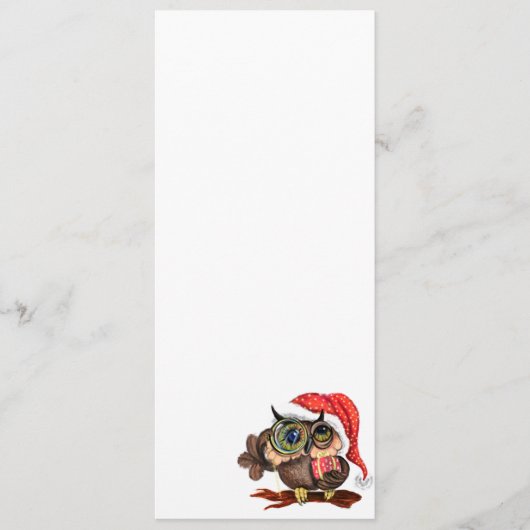 Schattigee uil kerstmenu menu (Voorkant)