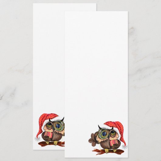 Schattigee uil kerstmenu menu (Voorkant / Achterkant)