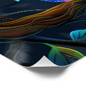 Schattigee Uil Kleurrijke Abstracte Vogel Dier Nat Perfect Poster (Hoek)