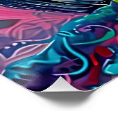 Schattigee Uil Kleurrijke Abstracte Vogel Dier Nat Perfect Poster (Hoek)