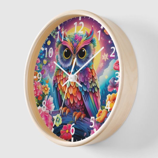 Schattigee Uil Kleurrijke Bright Floral Moon Kinde (Hoek)