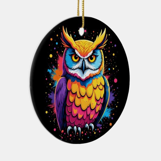 Schattigee Uil kunstwerk Uil Nocturnal Bird Lover Keramisch Ornament (Rechts)