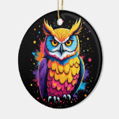 Schattigee Uil kunstwerk Uil Nocturnal Bird Lover Keramisch Ornament (Links)