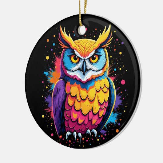 Schattigee Uil kunstwerk Uil Nocturnal Bird Lover Keramisch Ornament (Links)