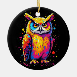 Schattigee Uil kunstwerk Uil Nocturnal Bird Lover Keramisch Ornament
