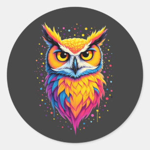 Schattigee Uil kunstwerk Uil Nocturnal Bird Lover Ronde Sticker