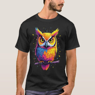 Schattigee Uil kunstwerk Uil Nocturnal Bird Lover T-shirt