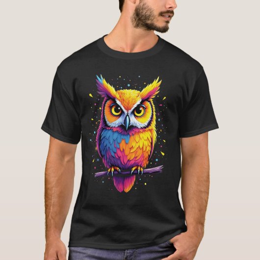 Schattigee Uil kunstwerk Uil Nocturnal Bird Lover T-shirt (Voorkant)