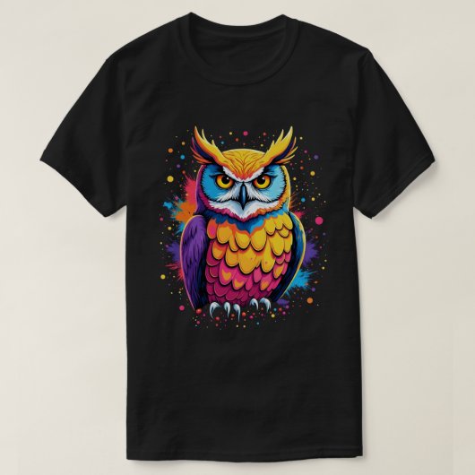 Schattigee Uil kunstwerk Uil Nocturnal Bird Lover T-shirt (Design voorkant)