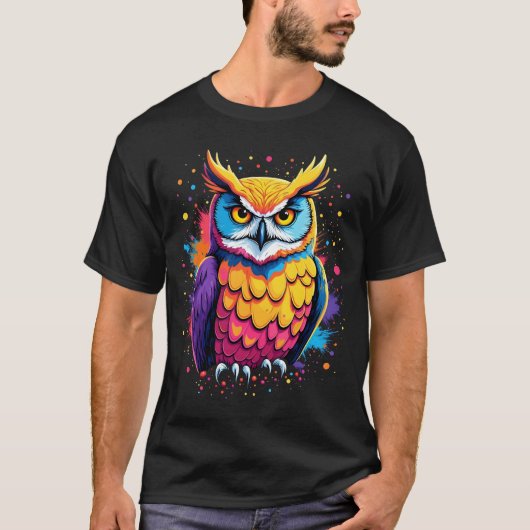Schattigee Uil kunstwerk Uil Nocturnal Bird Lover T-shirt (Voorkant)