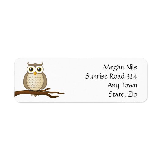 Schattigee uil | Label retouradres (Voorkant)