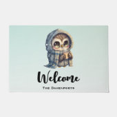 Schattigee Uil met een koffie Deurmat (Voorkant)