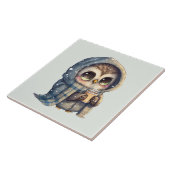 Schattigee Uil met een koffie Tegeltje (Zijkant)