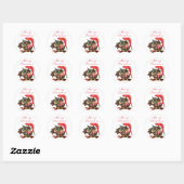 Schattigee Uil met Gift Kerst sticker (Vel)
