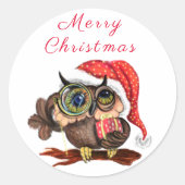 Schattigee Uil met Gift Kerst sticker (Voorkant)