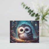 Schattigee uil met grote ogen briefkaart (Staand voorkant)