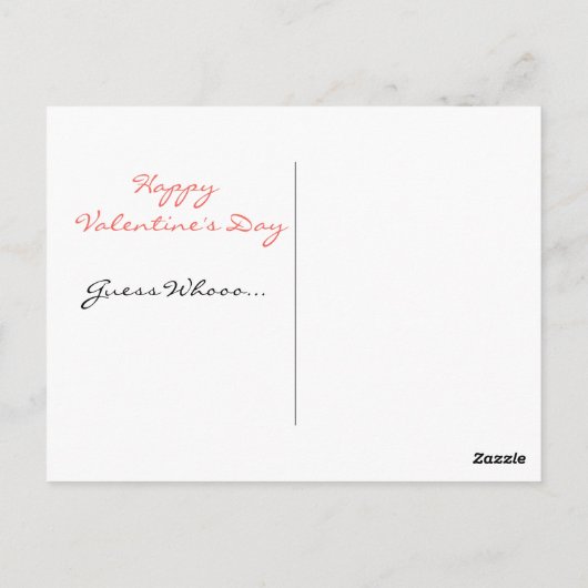 Schattigee Uil met Hart Valentijnsdag Briefkaart (Achterkant)