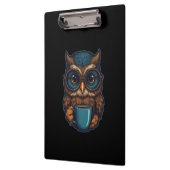 "Schattigee uil met koffiekopje" Grappig ontwerp Klembord (Links)