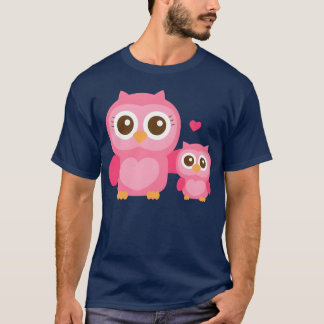 Schattigee uil moeder en dochter vrienden t-shirt